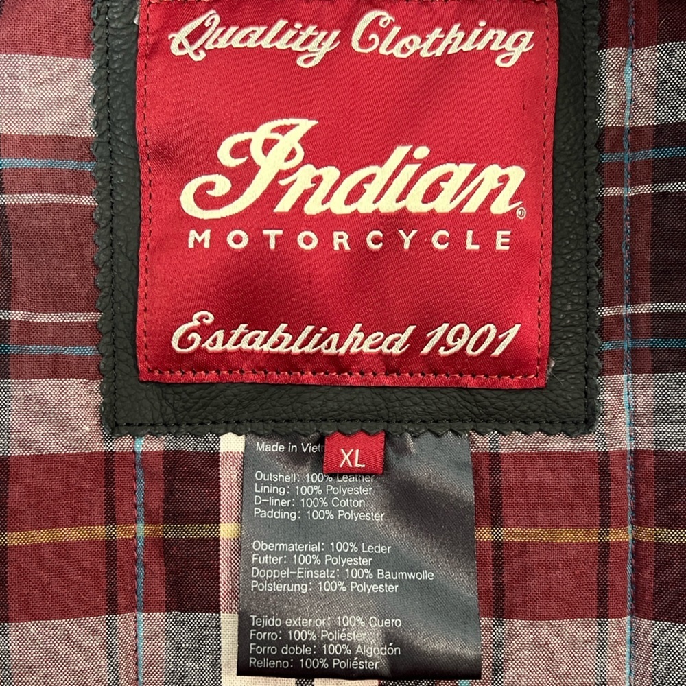 Indian Motorcycle Licensed Black Full Leather Coat Jacket Size: Women's XL - Picture 12 of 14